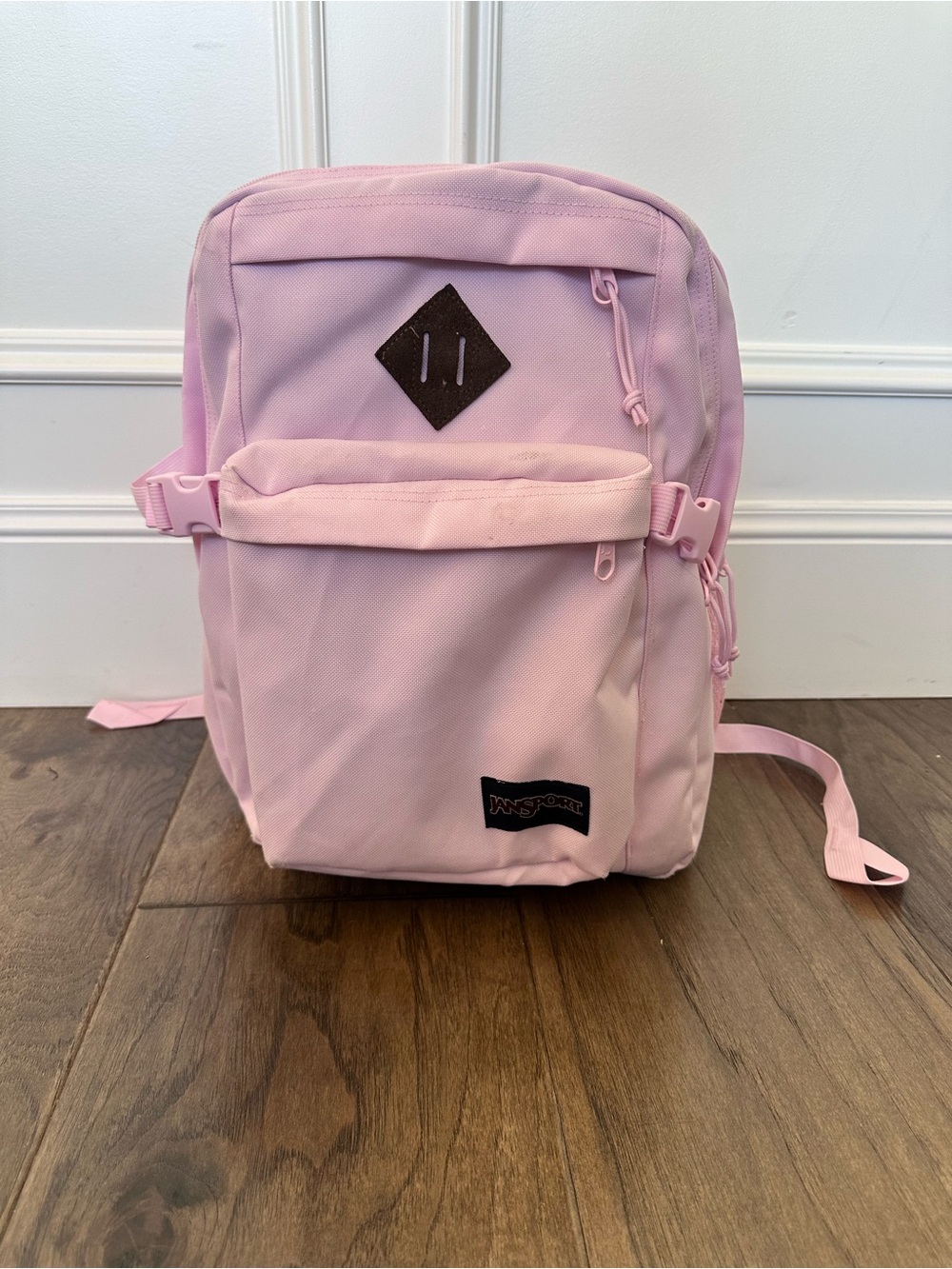 JanSport Pink Backpack with Front Pocket